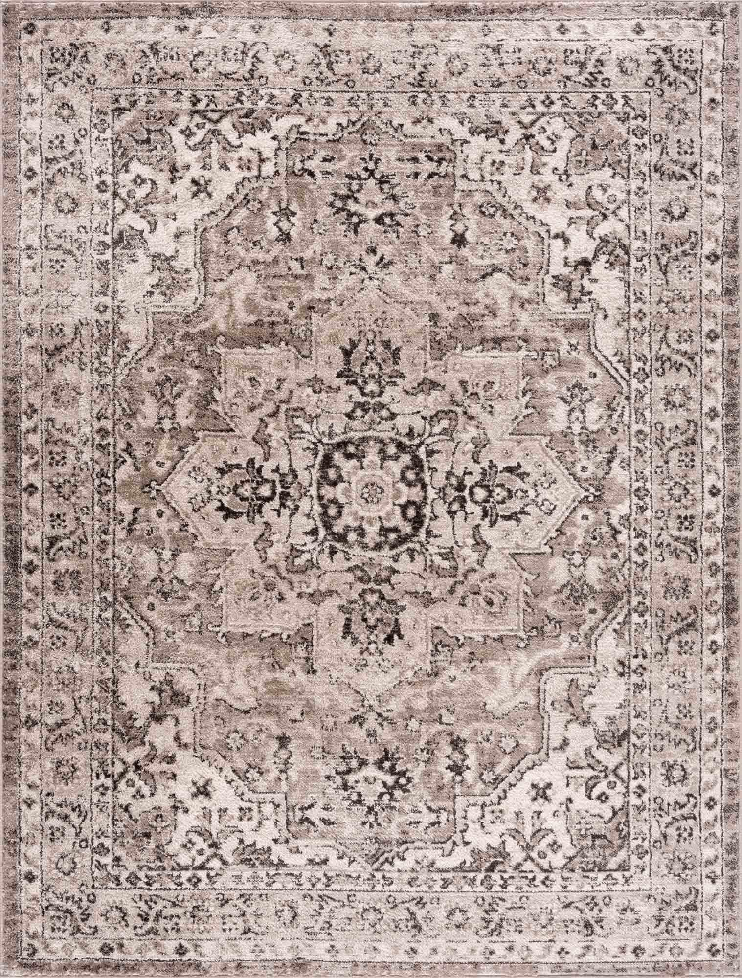 Albie Beige Area Rug Hauteloom