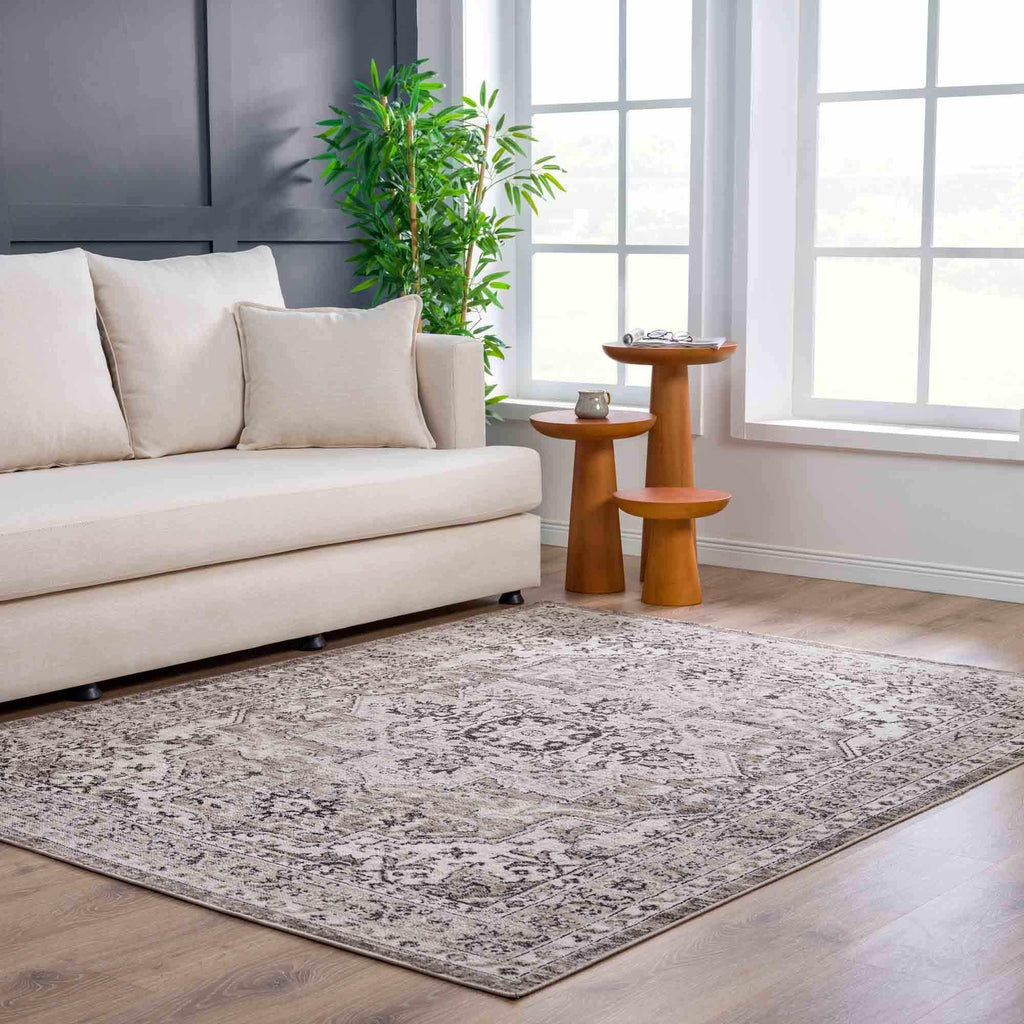 Albie Beige Area Rug Hauteloom