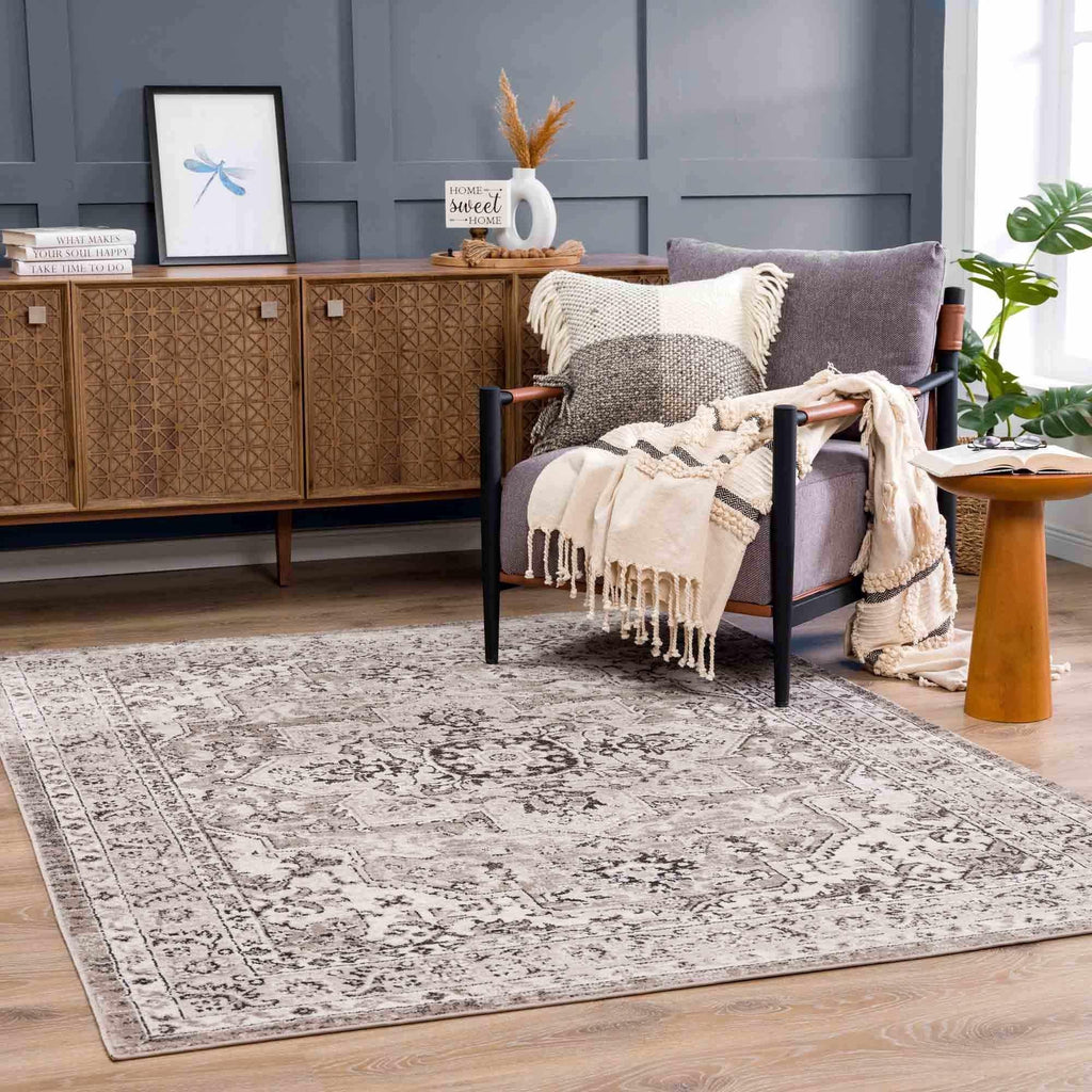 Albie Beige Area Rug Hauteloom