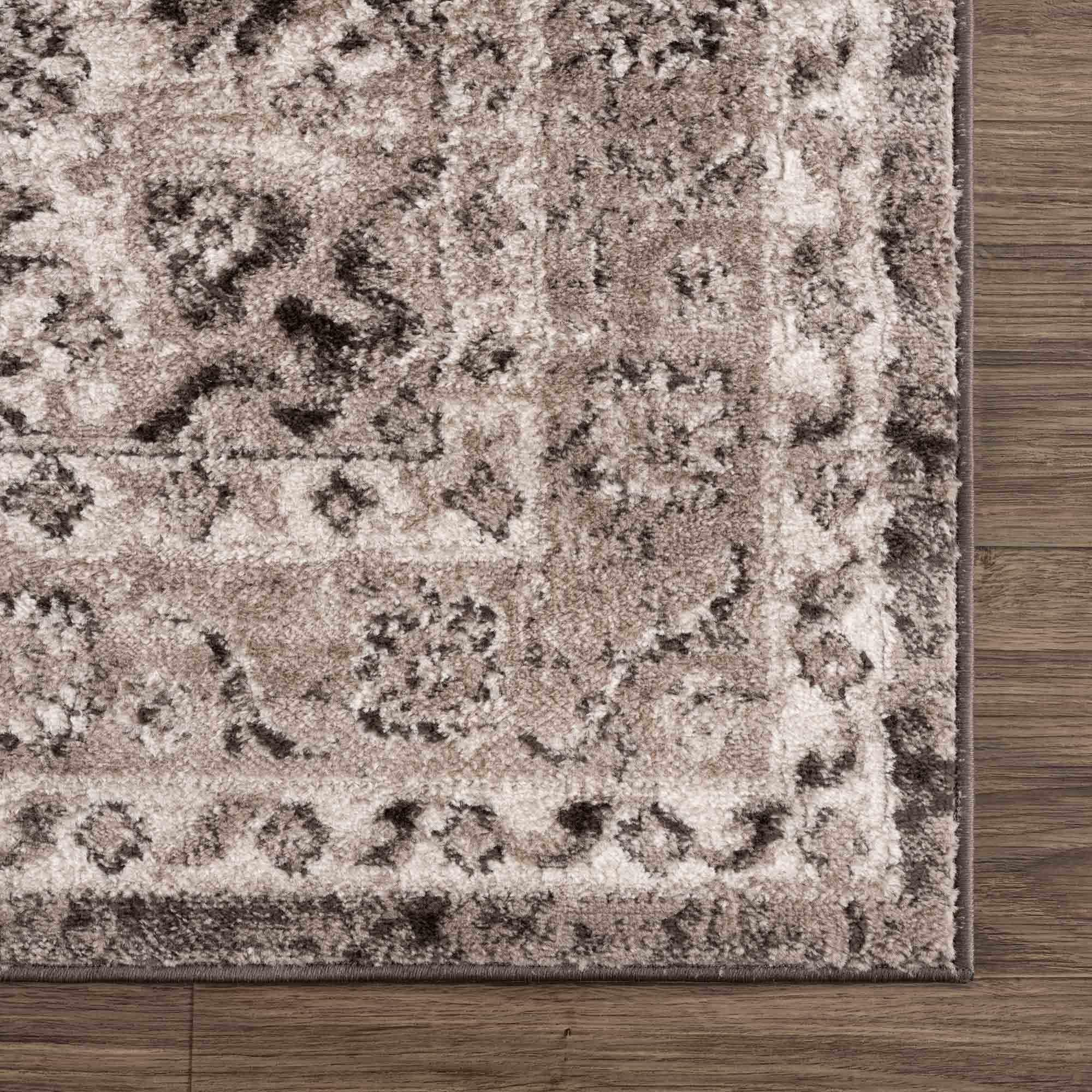 Albie Charcoal & Beige Area Rug Hauteloom
