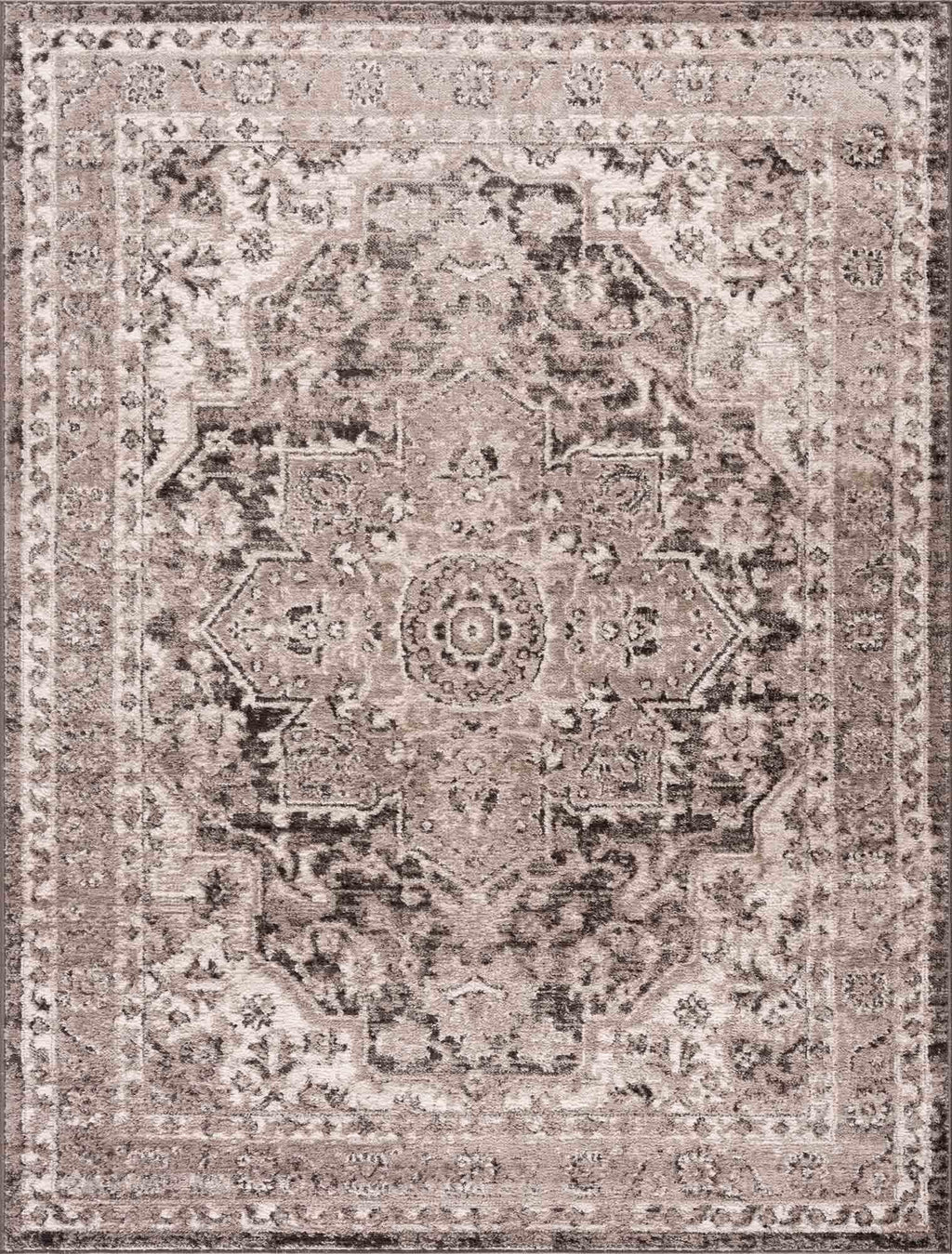 Albie Charcoal & Beige Area Rug Hauteloom