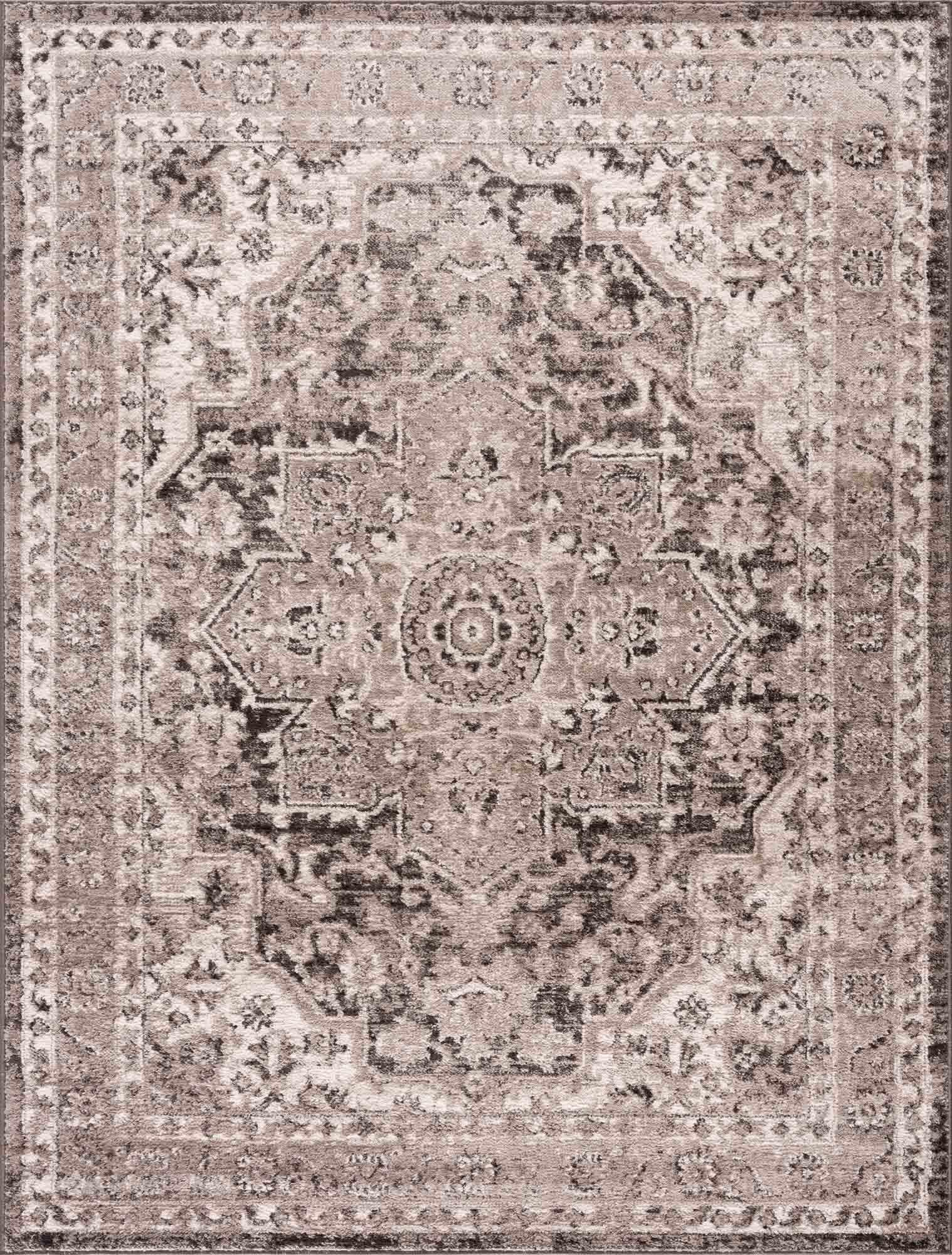 Albie Charcoal & Beige Area Rug Hauteloom