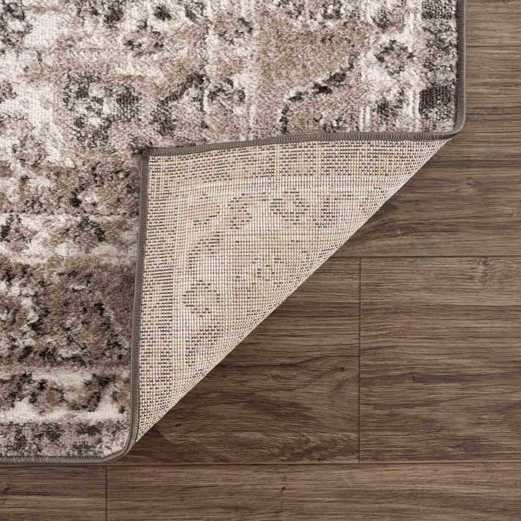 Albie Charcoal & Beige Area Rug Hauteloom