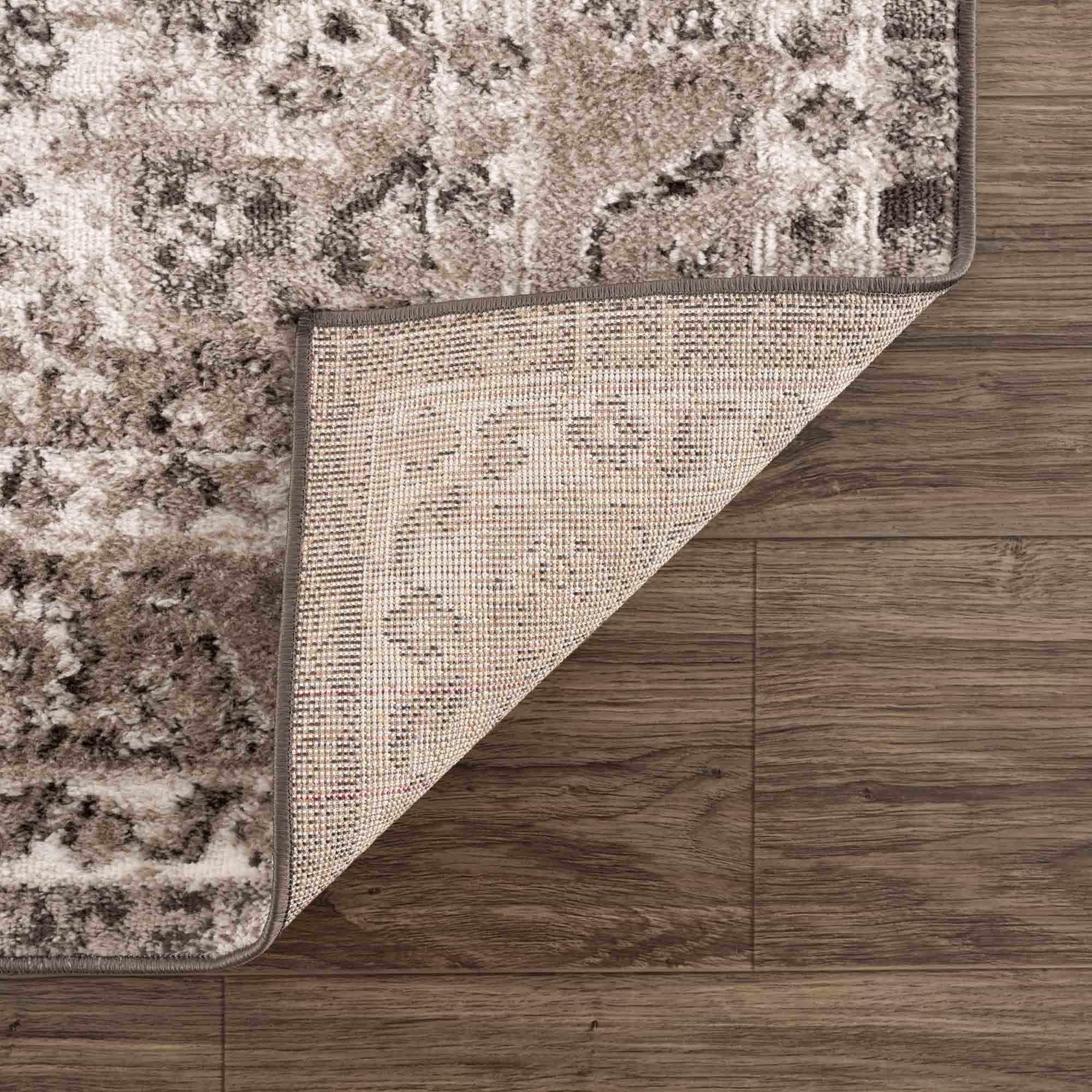 Albie Charcoal & Beige Area Rug Hauteloom