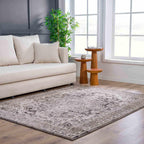 Albie Charcoal & Beige Area Rug Hauteloom