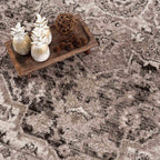 Albie Charcoal & Beige Area Rug Hauteloom