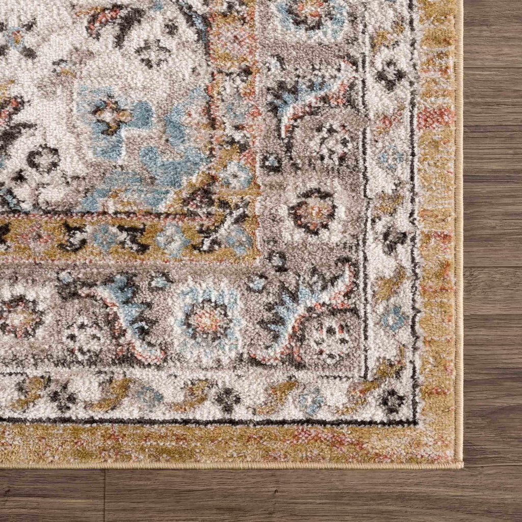 Albie Gold & Beige Area Rug Hauteloom