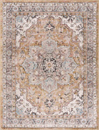 Albie Gold & Beige Area Rug Hauteloom
