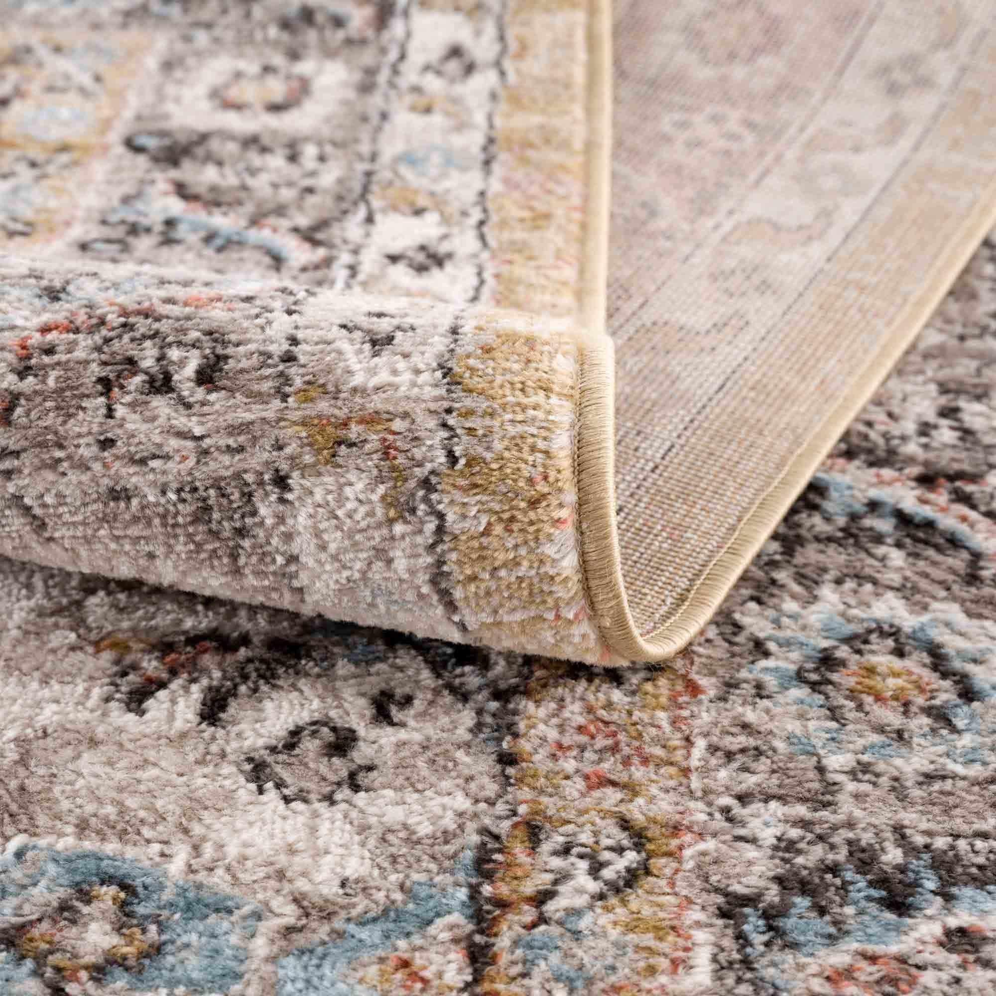 Albie Gold & Beige Area Rug Hauteloom