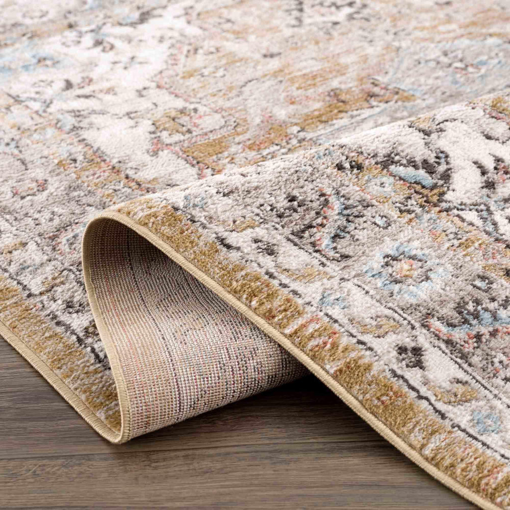 Albie Gold & Beige Area Rug Hauteloom