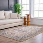 Albie Gold & Beige Area Rug Hauteloom