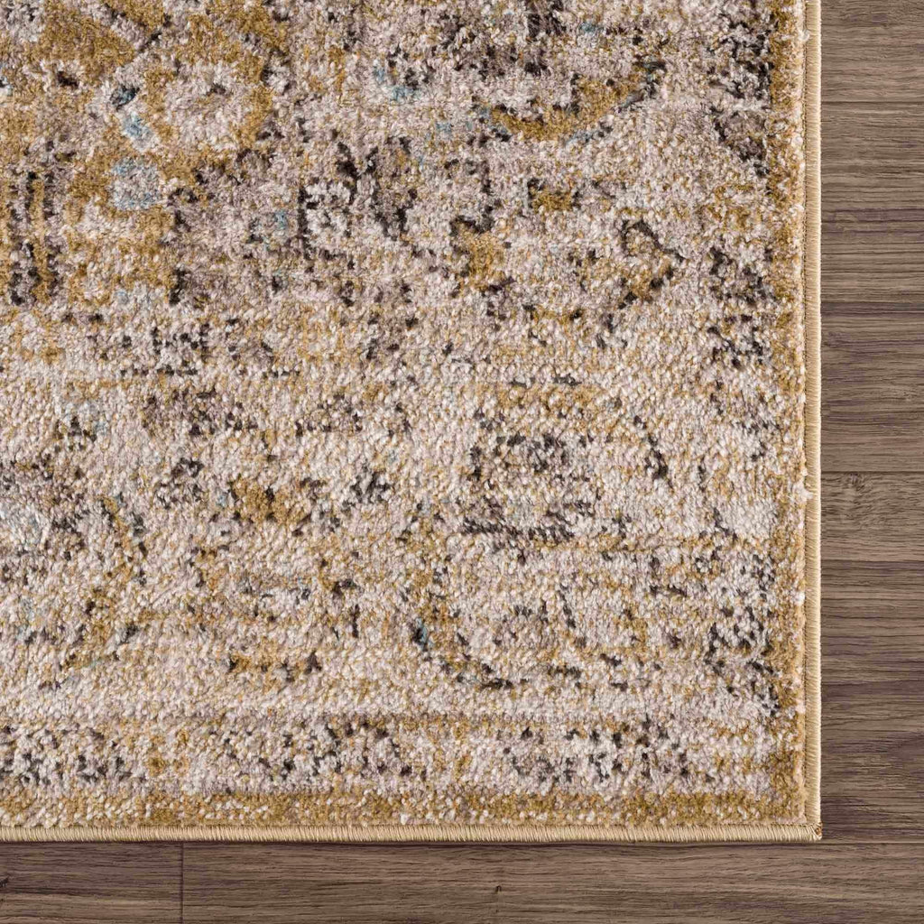 Anana Gold & Beige Area Rug Hauteloom