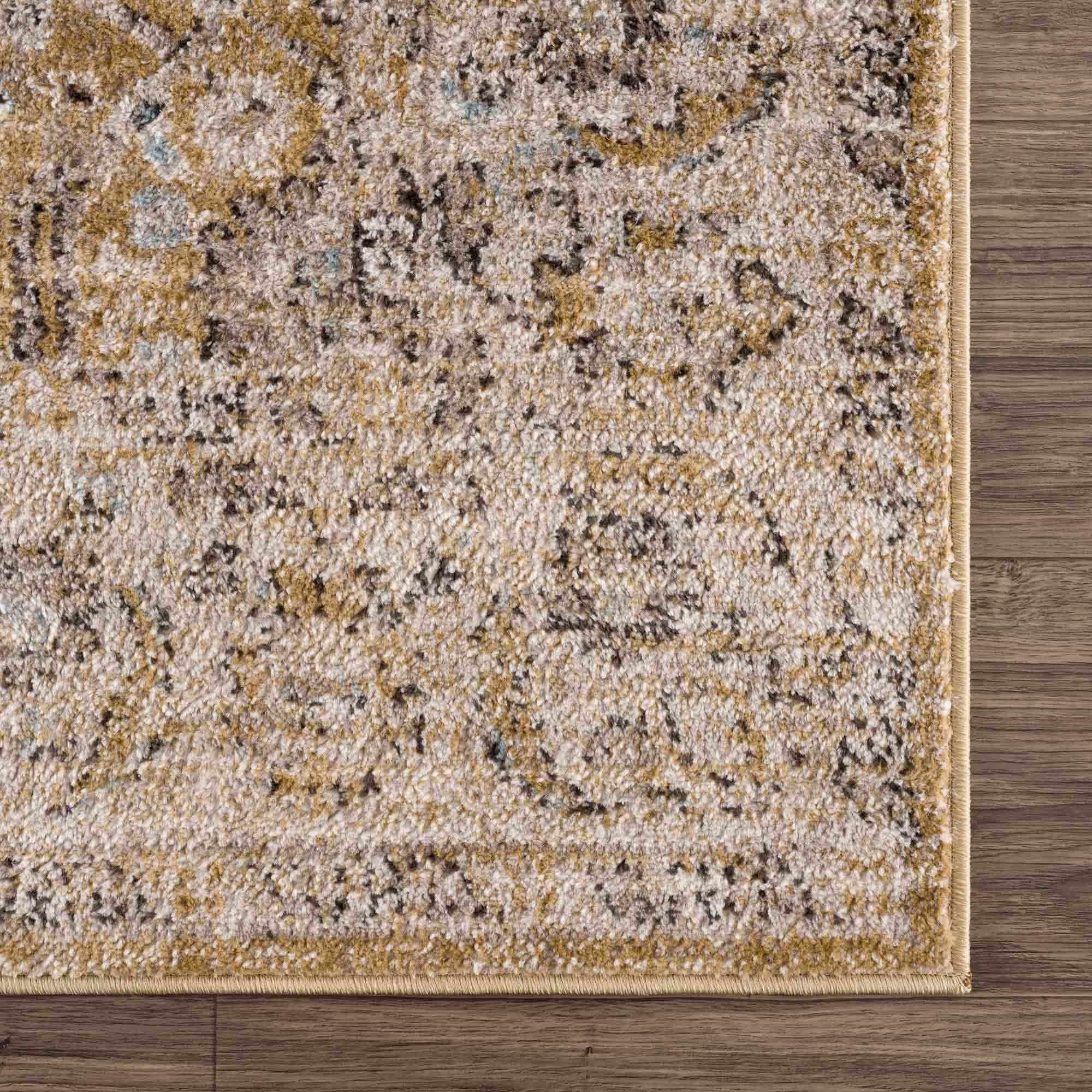 Anana Gold & Beige Area Rug Hauteloom