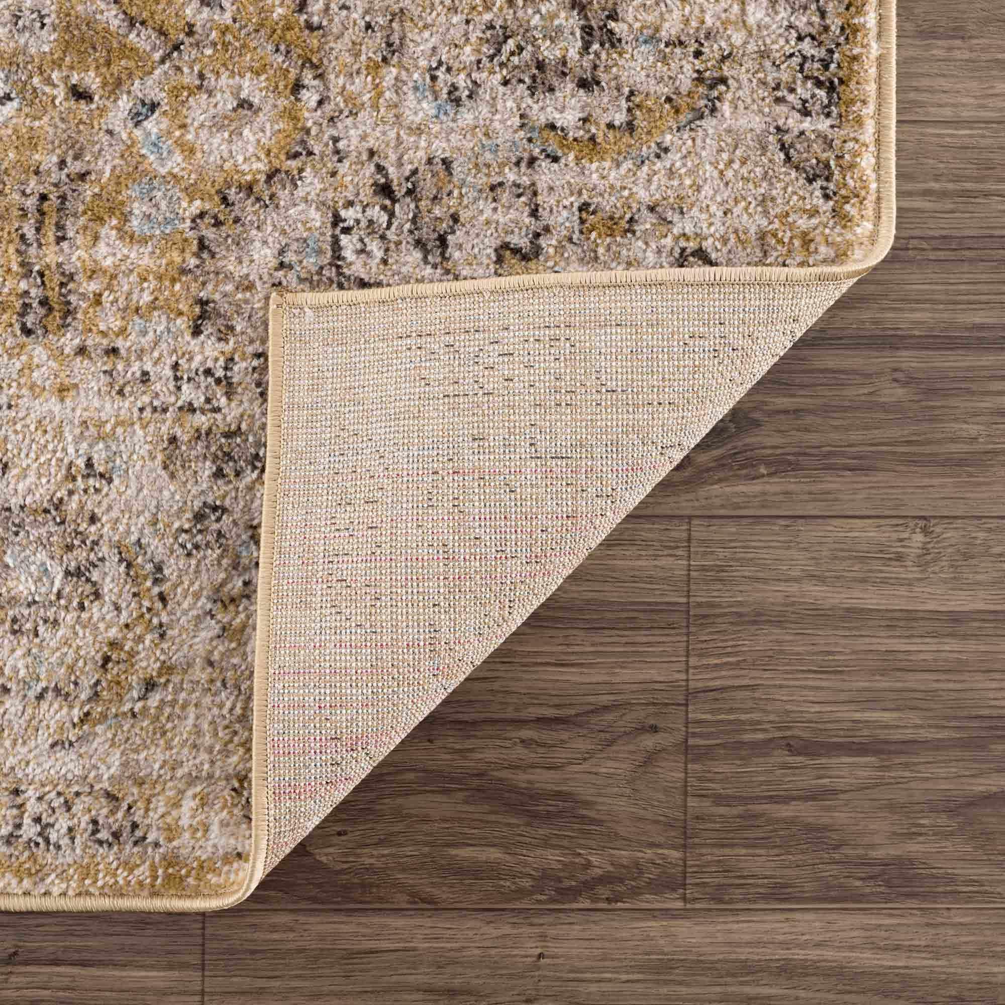 Anana Gold & Beige Area Rug Hauteloom