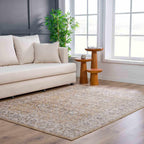 Anana Gold & Beige Area Rug Hauteloom
