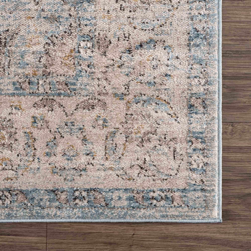 Anana Silver Blue & Beige Area Rug Hauteloom