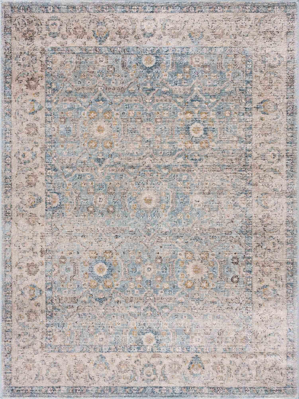 Anana Silver Blue & Beige Area Rug Hauteloom