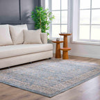 Anana Silver Blue & Beige Area Rug Hauteloom