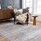 Anana Silver Blue & Beige Area Rug Hauteloom