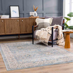 Anana Silver Blue & Beige Area Rug Hauteloom