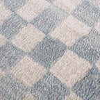 Benjy Cream & Light Blue Checkered Area Rug Hauteloom