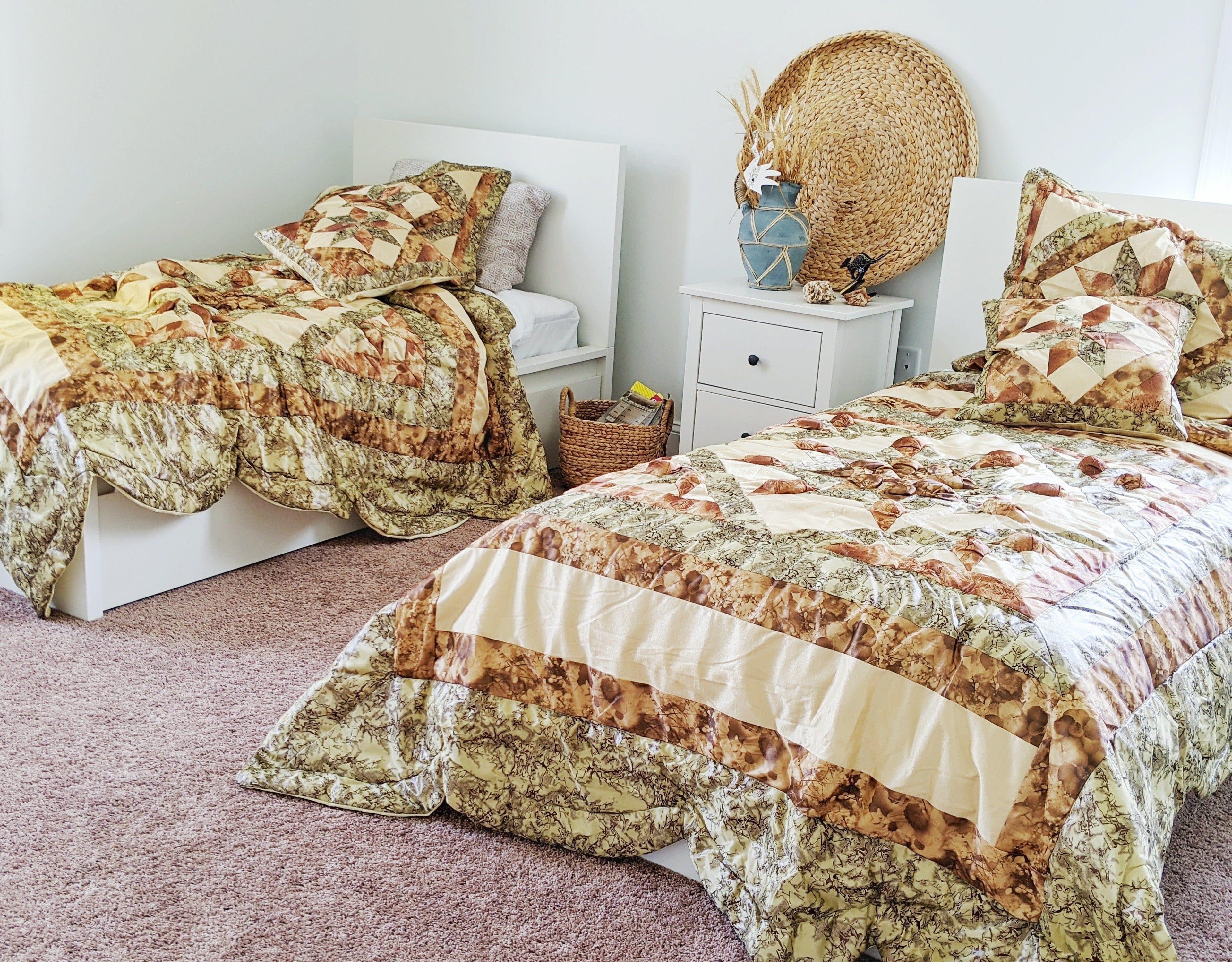DaDa Bedding Country Rustic Camo Earthy Floral Sandy Beige Green Comforter Set (BM6118L-1) DaDalogy Bedding Collection