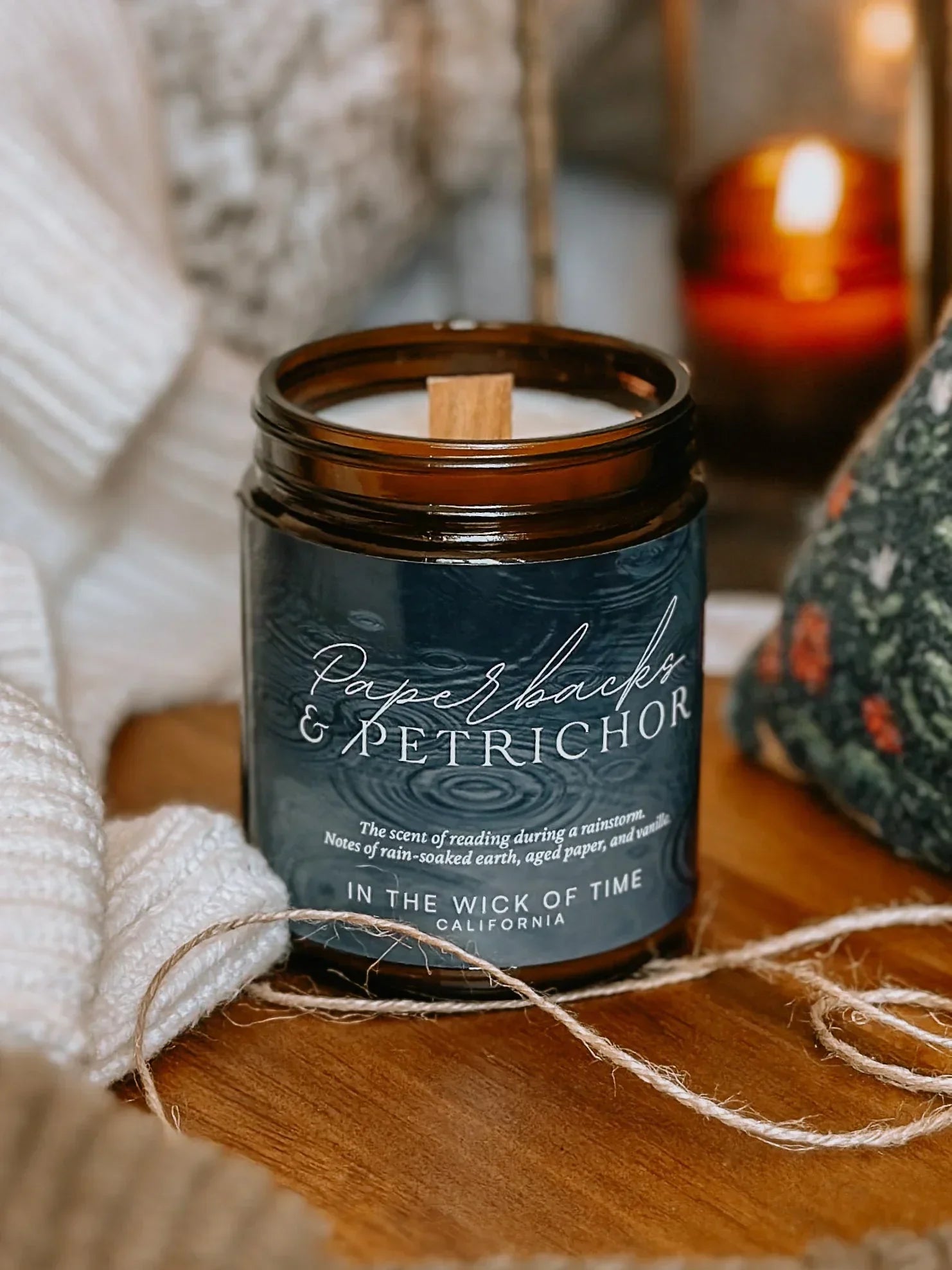Paperbacks & Petrichor Candle In the Wick of Time