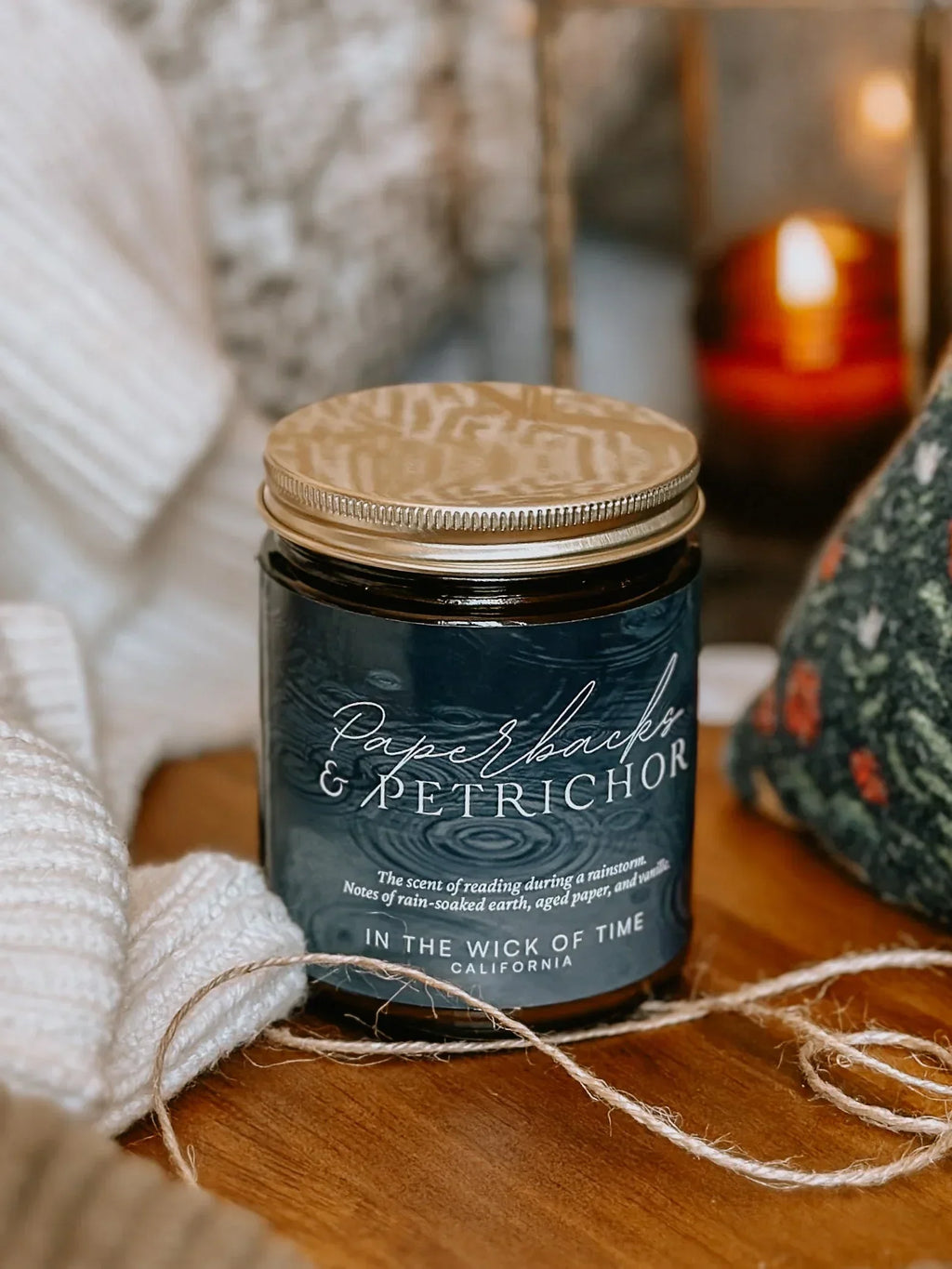 Paperbacks & Petrichor Candle In the Wick of Time