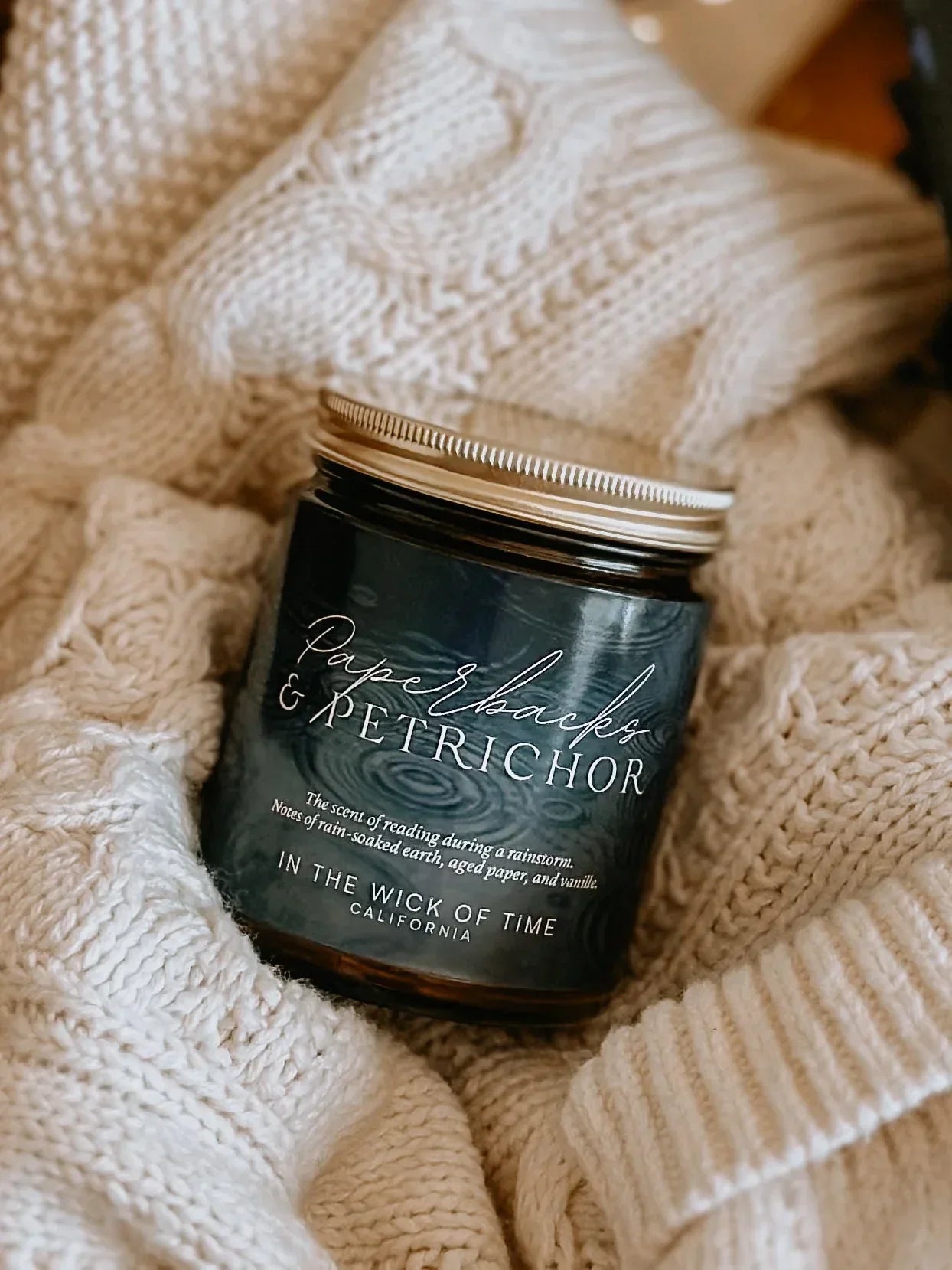 Paperbacks & Petrichor Candle In the Wick of Time