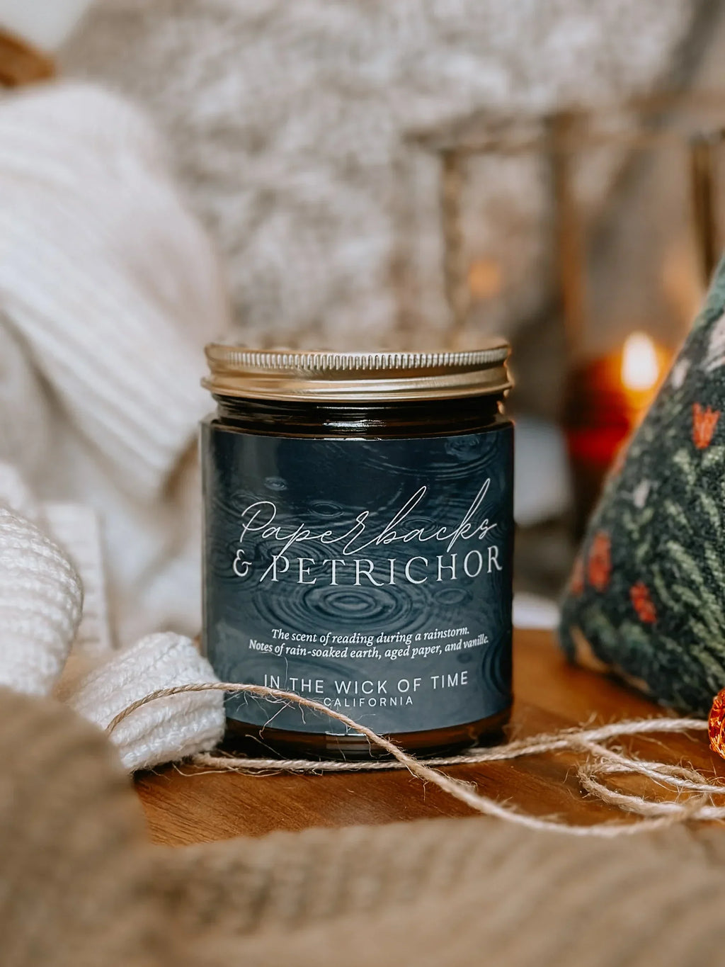 Paperbacks & Petrichor Candle In the Wick of Time