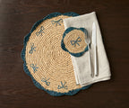 Payton James Handwoven Bow Placemats – Hand-Crocheted Raffia Palm Placemats – Unique Kitchen & Dining Table Decor – Handmade Tableware Payton James