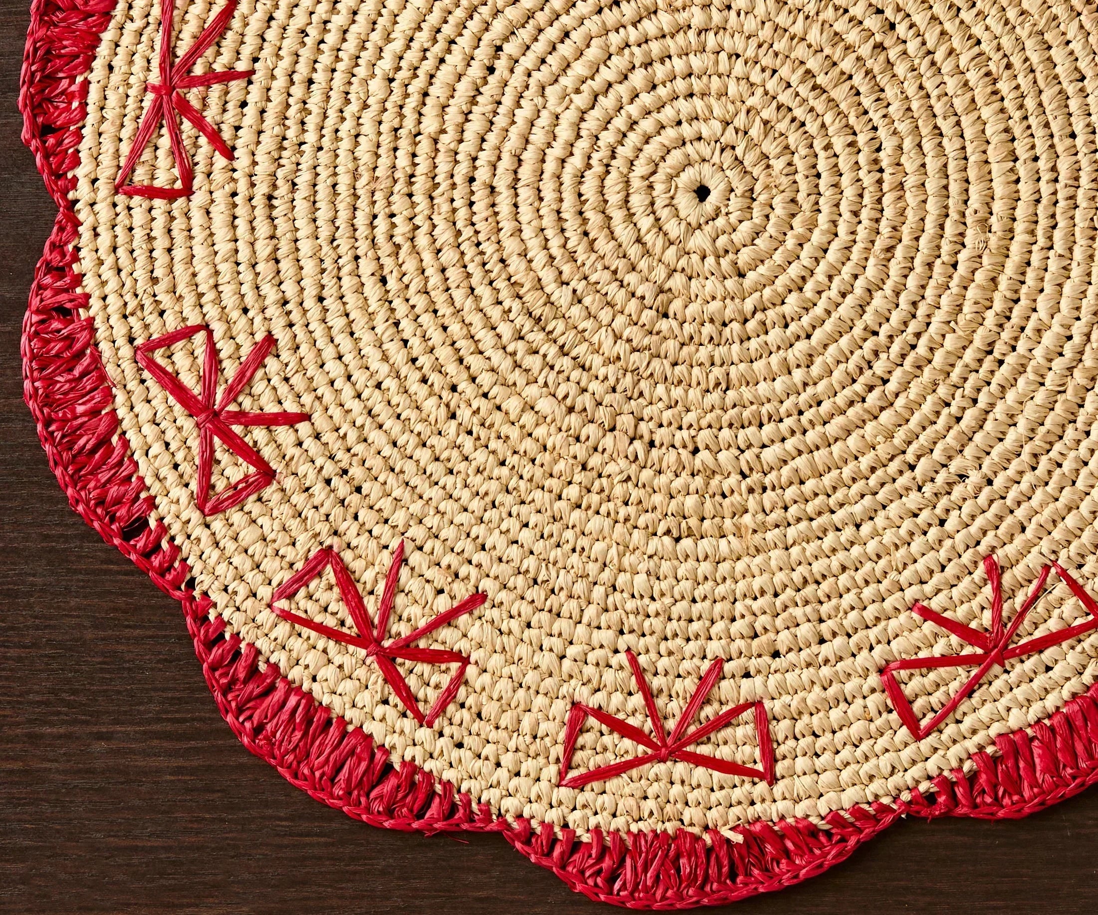 Payton James Handwoven Bow Placemats – Hand-Crocheted Raffia Palm Placemats – Unique Kitchen & Dining Table Decor – Handmade Tableware Payton James
