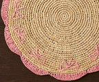 Payton James Handwoven Bow Placemats – Hand-Crocheted Raffia Palm Placemats – Unique Kitchen & Dining Table Decor – Handmade Tableware Payton James