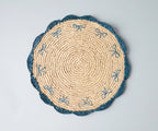 Payton James Handwoven Bow Placemats – Hand-Crocheted Raffia Palm Placemats – Unique Kitchen & Dining Table Decor – Handmade Tableware Payton James