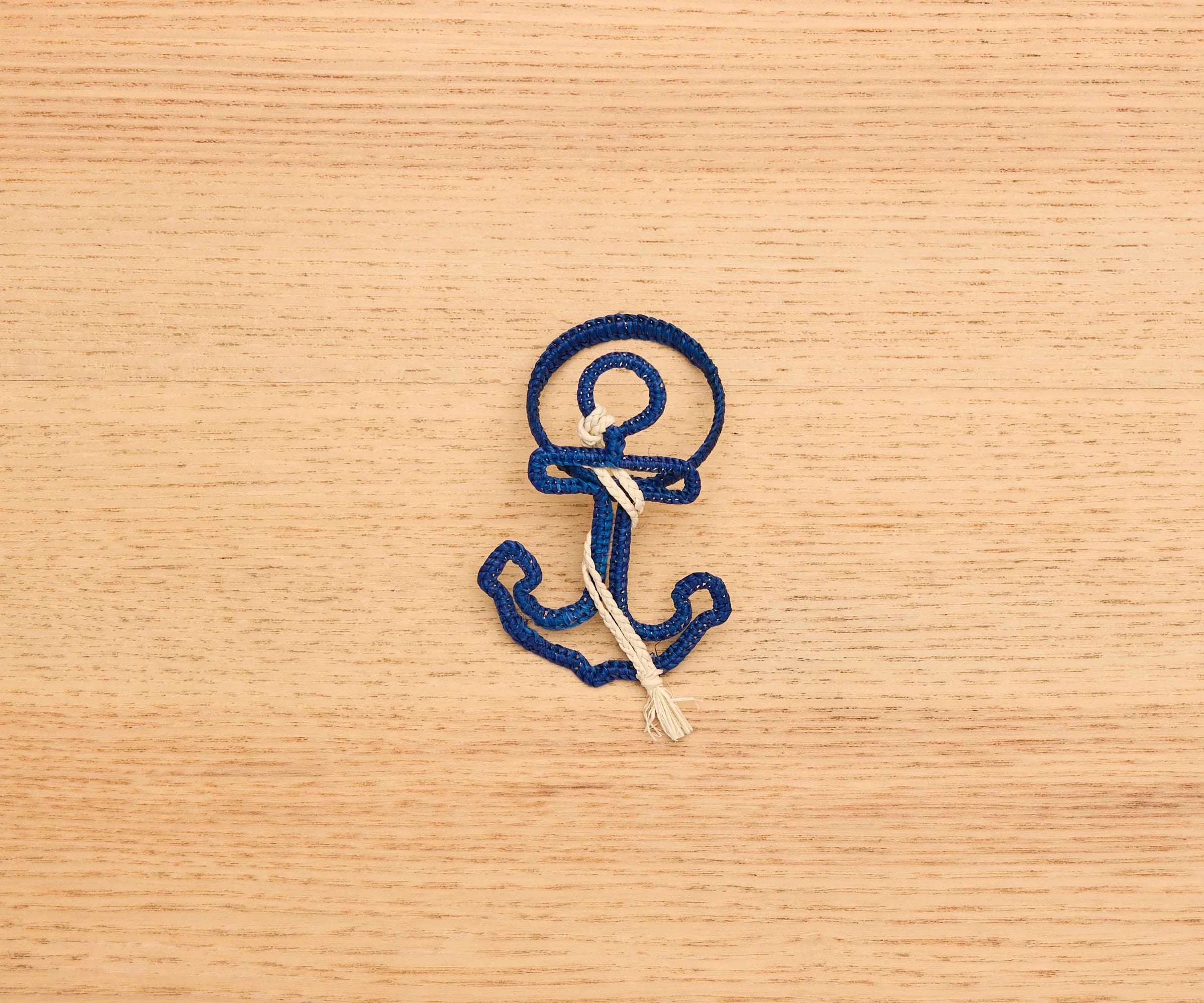 Nautical Anchor Napkin Rings – Coastal Table Decor, Handmade Raffia Napkin Holders, Set of 4 Blue and White Anchor Rings, Ocean Party Decor Payton James