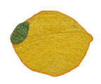 Handwoven Lemon Placemat – Raffia Fruit Shaped Table Mat, Summer Table Decor