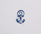 Nautical Anchor Napkin Rings – Coastal Table Decor, Handmade Raffia Napkin Holders, Set of 4 Blue and White Anchor Rings, Ocean Party Decor Payton James
