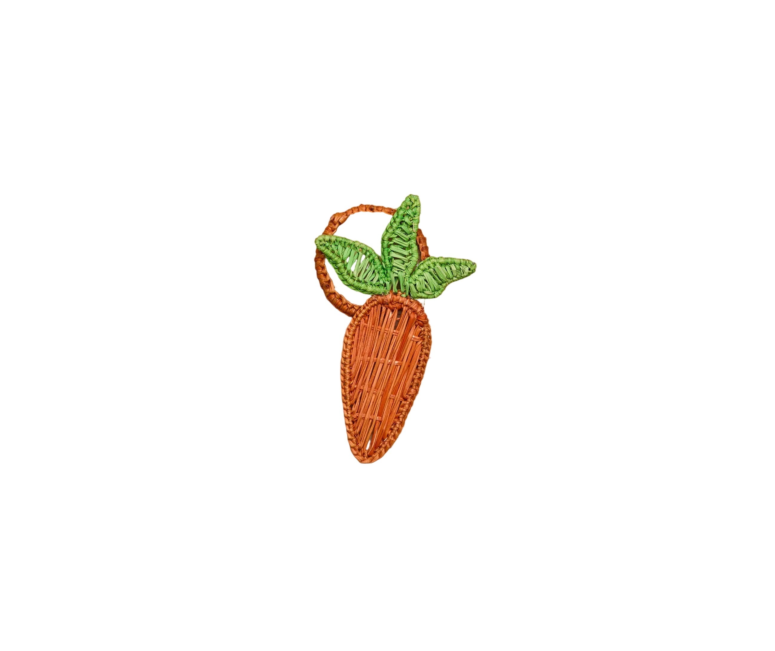 Carrot Napkin Ring – 3.5” Handwoven Iraca Palm – Artisan Spring Table Decor from Colombia