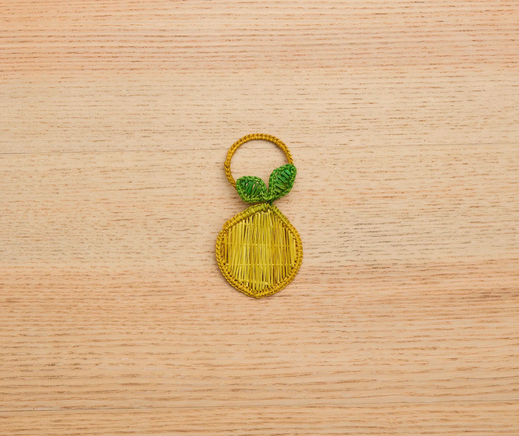 Lemon Napkin Ring – 3.5” Handwoven Iraca Palm – Artisan Summer Table Decor from Colombia Payton James