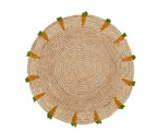 Handwoven Carrot Round Raffia Placemat – Artisan Table Décor