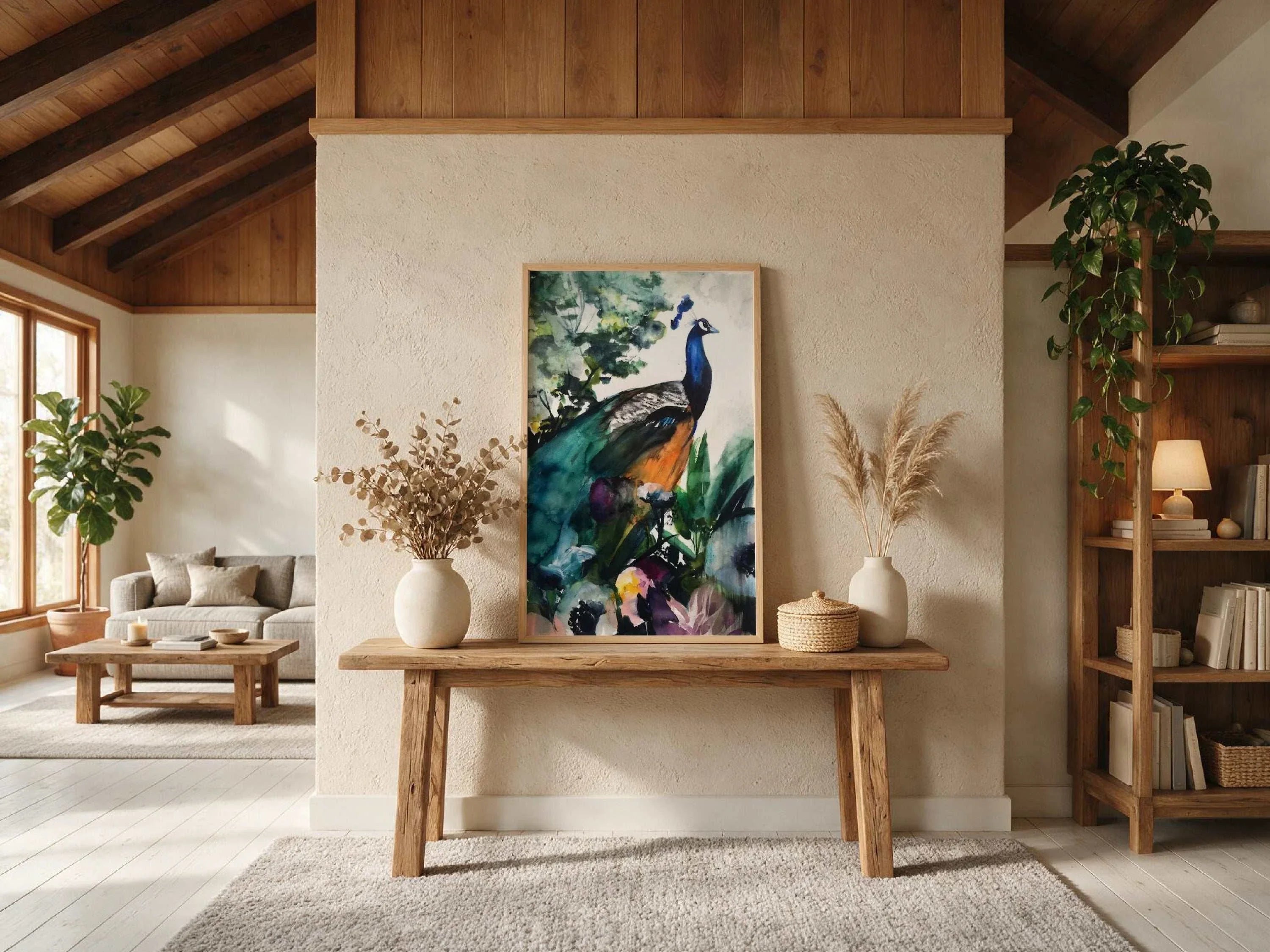 Peacock Garden Art Print – Archival Wildlife & Nature Wall Art