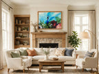 Peacock Garden II Art Print – Vibrant Exotic Bird & Floral Wall Décor, Archival Quality, Ready to Hang