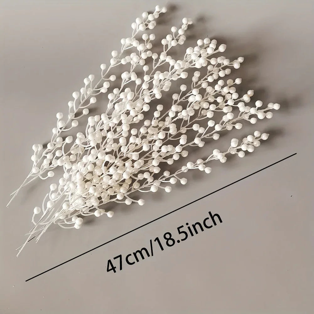 10-Pack Luxurious Artificial Pearl Berry Stems - Versatile DIY Decorations for Christmas, Halloween, Hanukkah, and Thanksgiving - Realistic Faux Berries for Tree, Wreath, and Holiday Party Scene Settings House Of Avana [[SKU:HOA-SCU-237]]