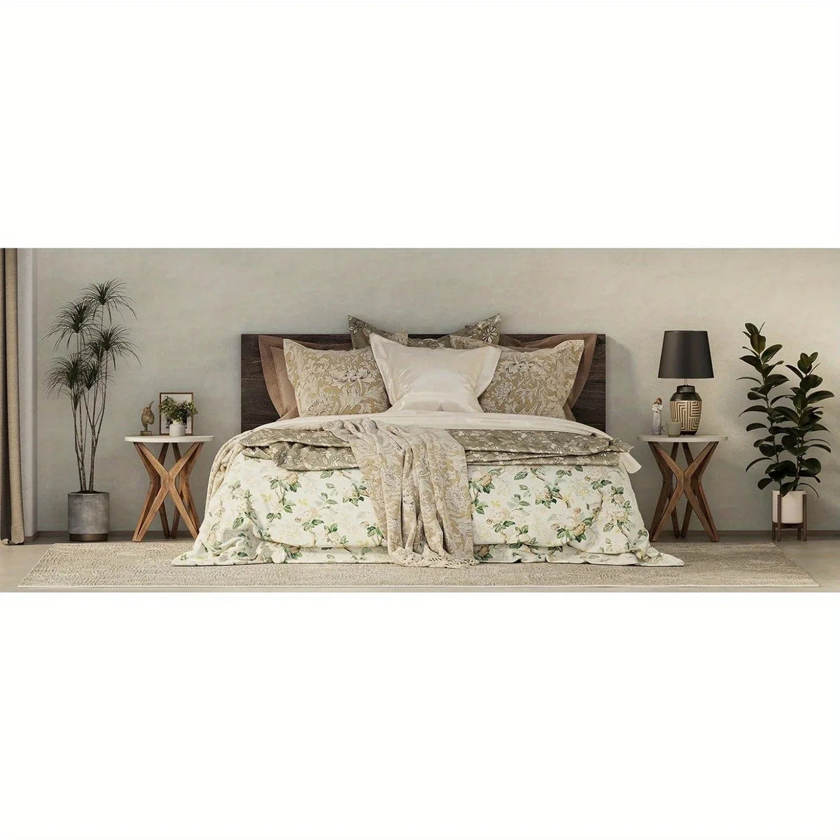 Pedestal Farmhouse End Table Set of 2, White Round End Table, Distressed White Top with Tripod Base for Modern Farmhouse, Boho Decor, Round House Of Avana [[SKU:HOA-END-017]]