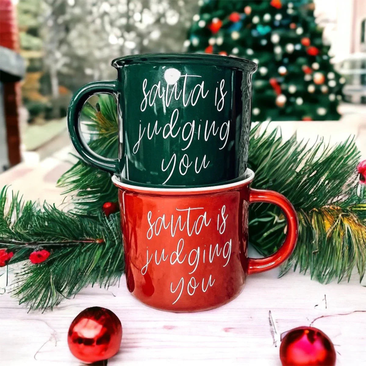 Santa is Judging Mug Gia Roma