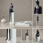 Abstract Seated Figure Statue Metal Sculpture Home Decor