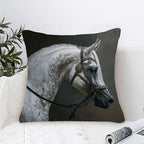 Pillow Cover - Arabian Horse Print Cotton 18x18in