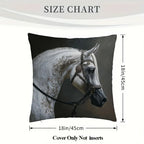 Pillow Cover - Arabian Horse Print Cotton 18x18in