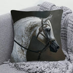 Pillow Cover - Arabian Horse Print Cotton 18x18in