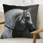 Pillow Cover - Arabian Horse Print Cotton 18x18in